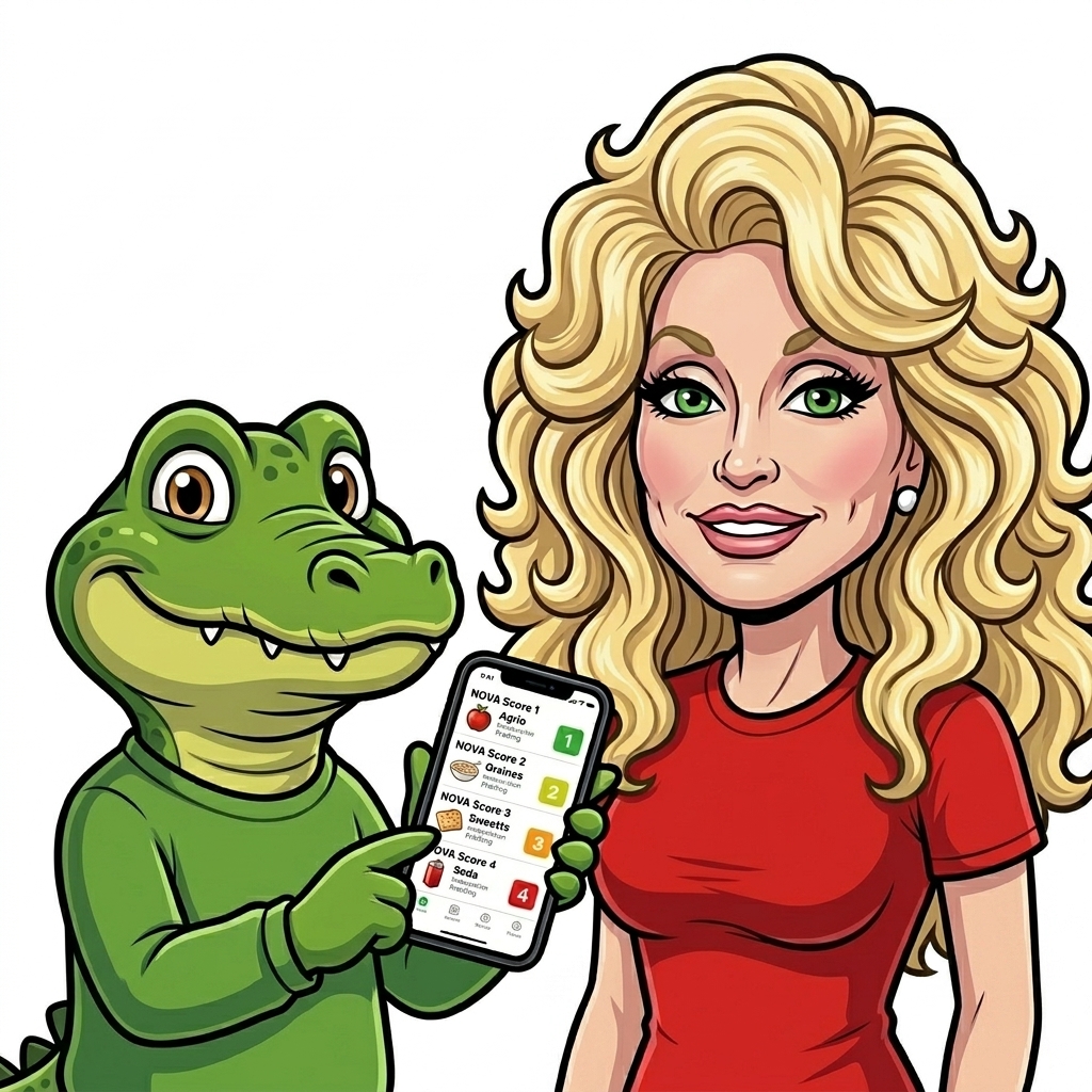 Dr. Seuzz and Gator with the Rock The New Food Pyramid app